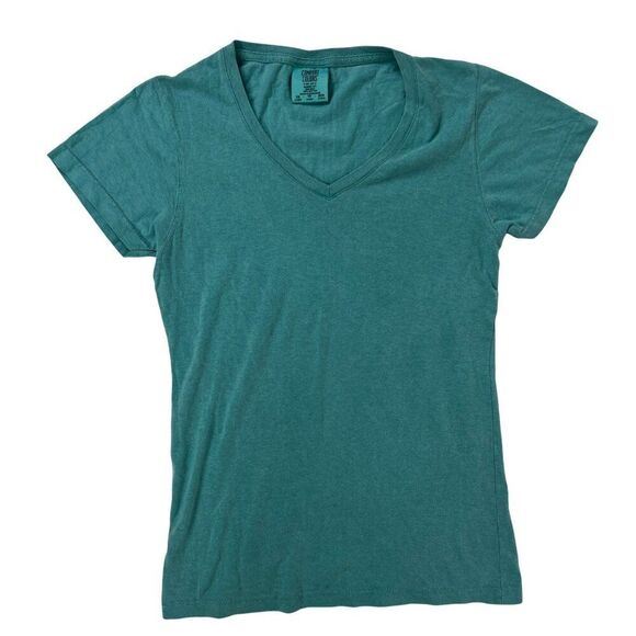 Women's Y2K Comfort Colors Blue Casual Basic Cotton Short Sleeve T-Shirt / XS - Picture 4 of 5